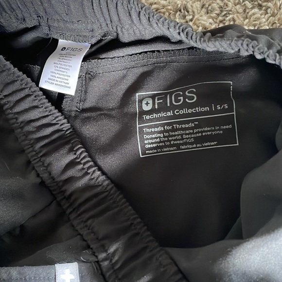 FIGS Tansen Black Technical Collection Jogger Scrub pants mens small - Picture 5 of 5